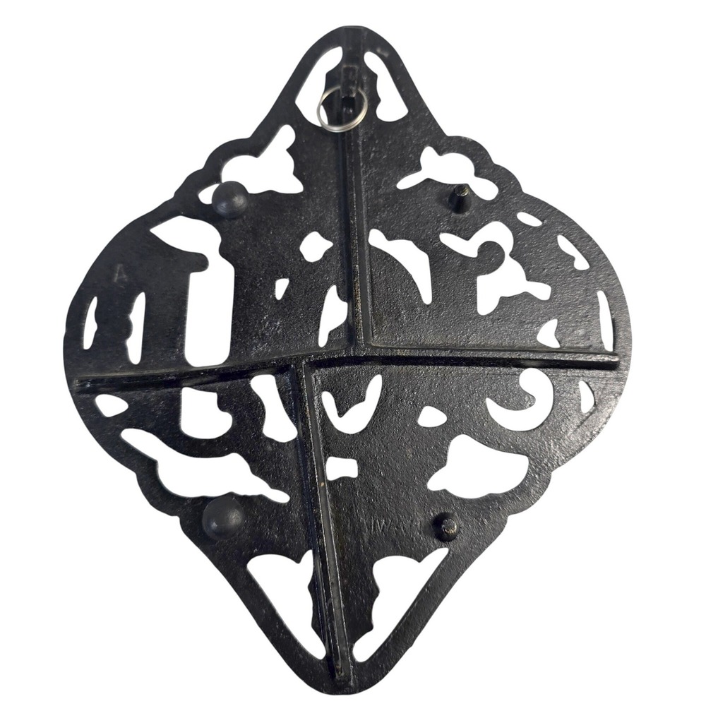 1970s VTG AVON Holly & Joy Cast‎ Iron Trivet Wall Hanging Christmas Decor Brass - Picture 6 of 7